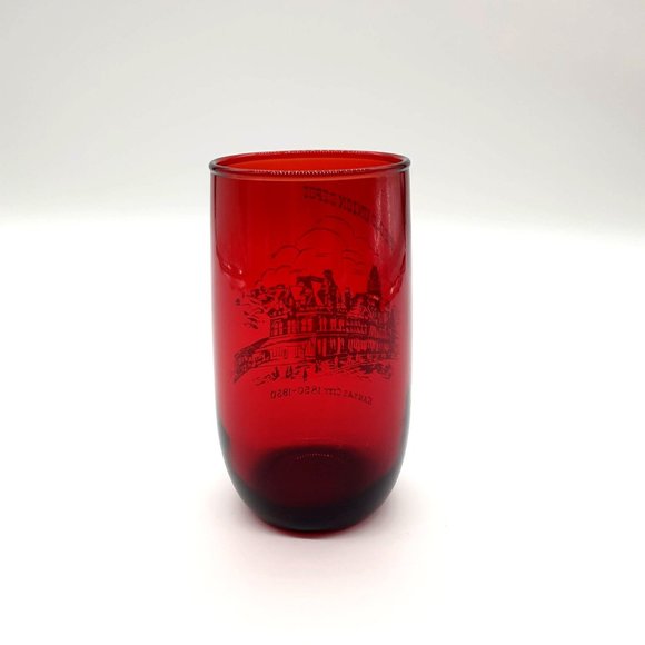 Old Union Depot Nelson Art Kansas 1850-1950 Ruby Red Juice Glass Replacement - Picture 5 of 8